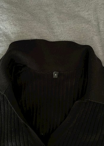 Düğmeli Siyah Uzun Kollu Kadın Kazak - Görsel 3