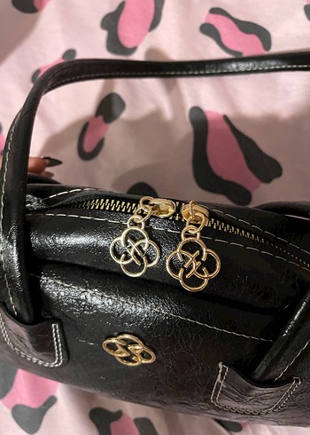 Koyu Siyah Deri Kadın Omuz Çantası - Görsel 2