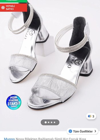 Kız Çocuk Topuklu Abiye Ayakkabı - Görsel 4