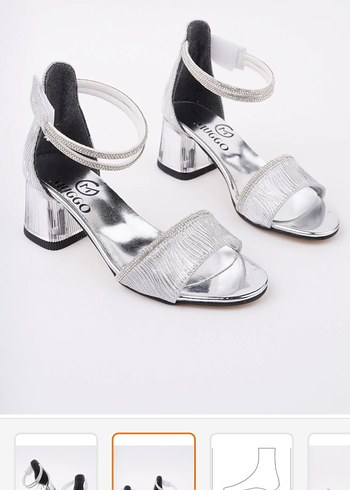 Muggo Simli Bilekten Bağlamalı Kısa Topuklu Ayakkabı - Görsel 2