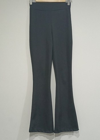 Siyah Kadın İspanyol Paça Pantolon - Görsel 7