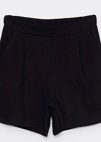 Siyah Midi Kadın Bermuda Şort - Görsel 3