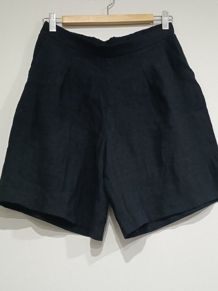 Siyah Midi Kadın Bermuda Şort - Görsel 4