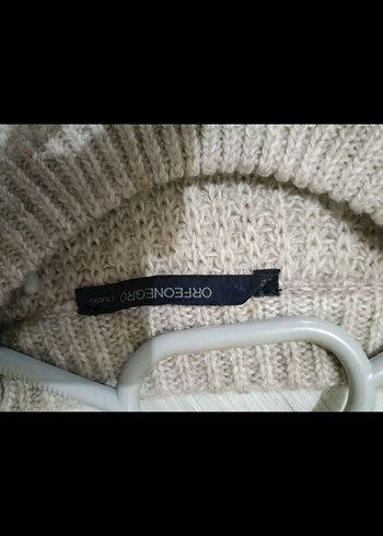 Bej Boğazlı Örgü Kadın Kazak - Görsel 5