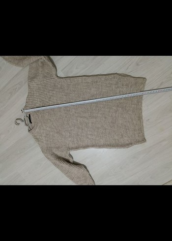 Bej Boğazlı Örgü Kadın Kazak - Görsel 6