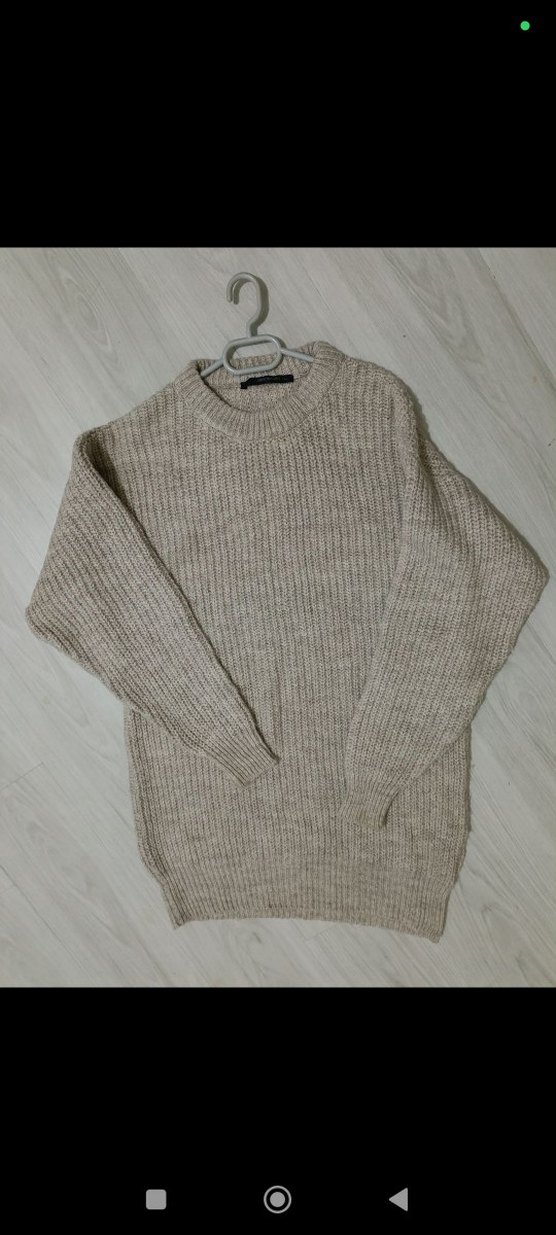 Bej Boğazlı Örgü Kadın Kazak - Görsel 2