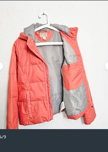 Turuncu Kapüşonlu Şişme Kadın Mont - Görsel 11