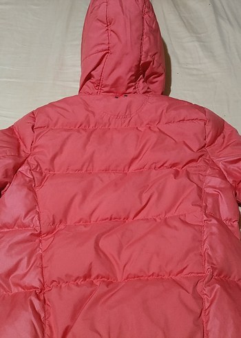 Turuncu Kapüşonlu Şişme Kadın Mont - Görsel 4