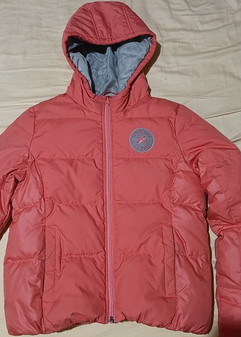 Turuncu Kapüşonlu Şişme Kadın Mont - Görsel 2