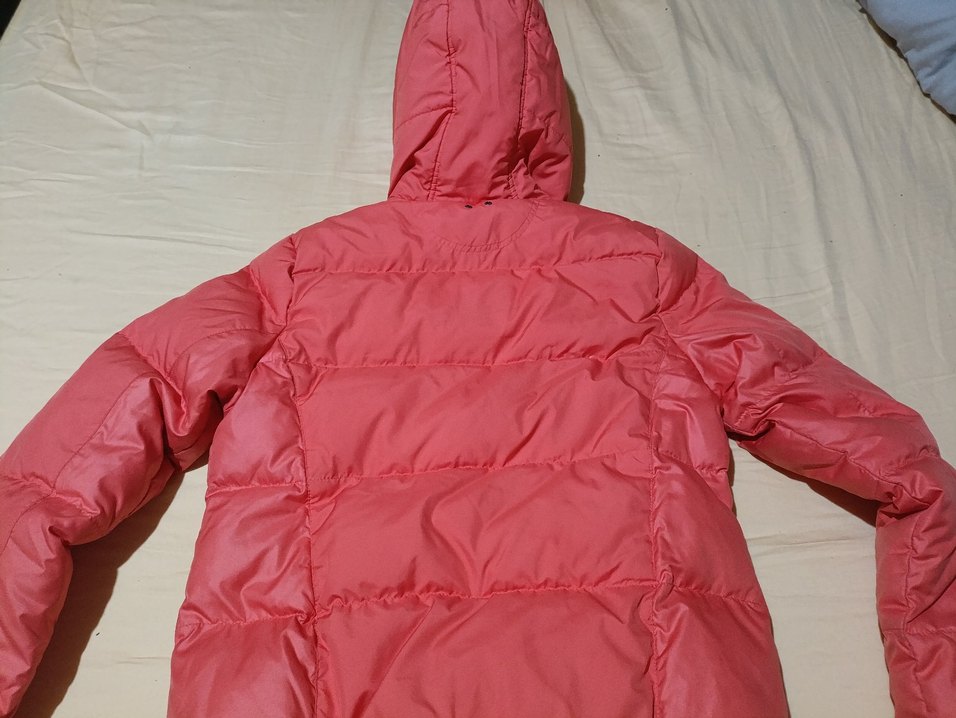 Turuncu Kapüşonlu Şişme Kadın Mont - Görsel 4