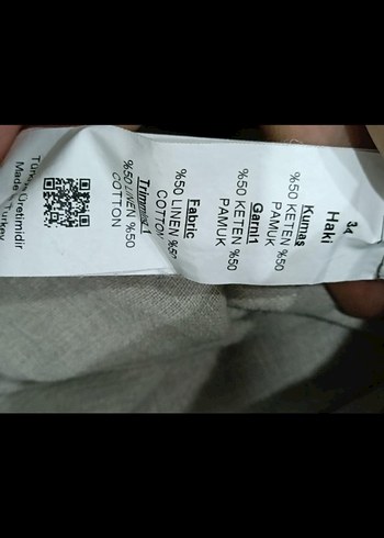 Kadın Haki Keten Salaş Midi Pantolon - Görsel 6