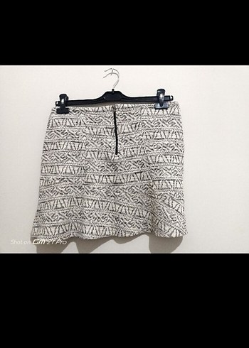 Gri Bohem Mini Etek - Görsel 3