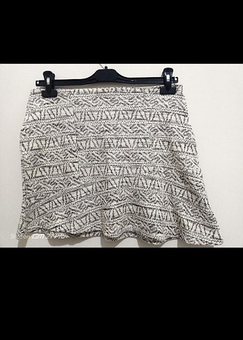 Gri Bohem Mini Etek - Görsel 6