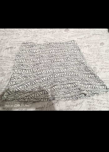 Gri Bohem Mini Etek - Görsel 7