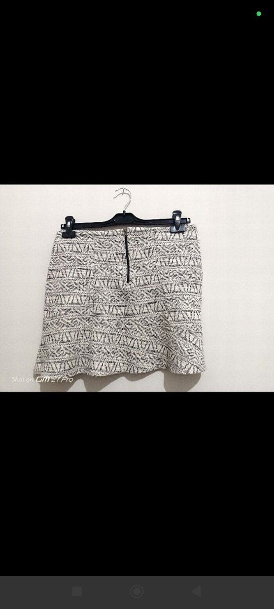 Gri Bohem Mini Etek - Görsel 3