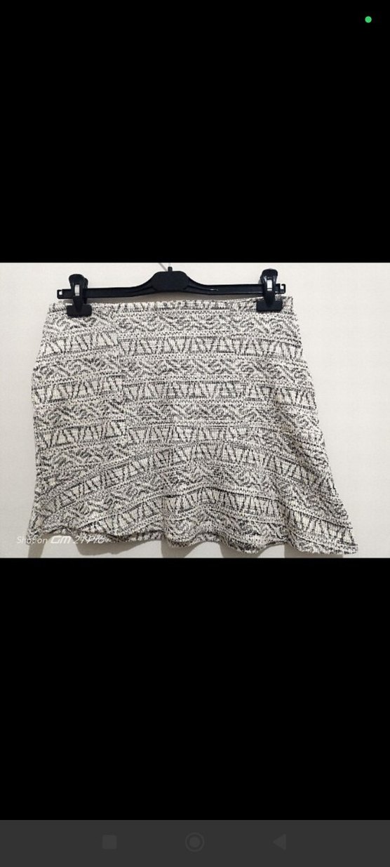 Gri Bohem Mini Etek - Görsel 2