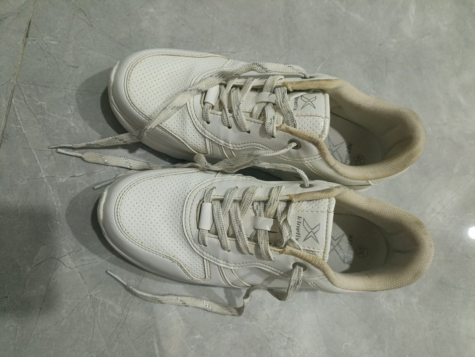 Beyaz Bağcıklı Stiletto Topuklu Spor Ayakkabı - Görsel 5