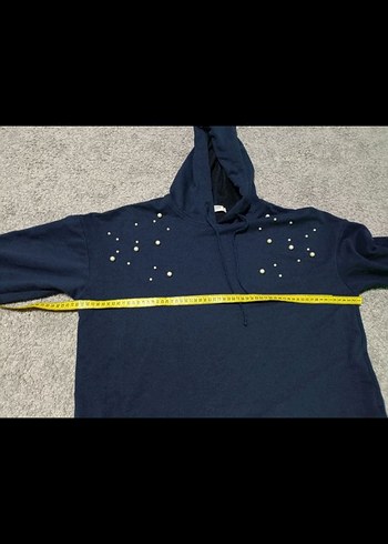 İnci Detaylı Kapüşonlu Kadın Sweatshirt - Görsel 5