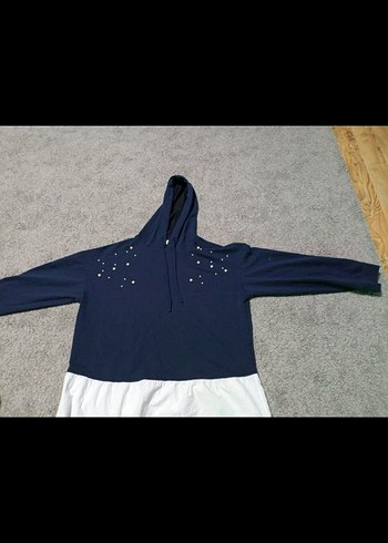 İnci Detaylı Kapüşonlu Kadın Sweatshirt - Görsel 3