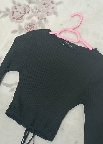 Siyah Mini Crop Üst badi - Görsel 10