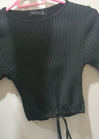 Siyah Mini Crop Üst badi - Görsel 6