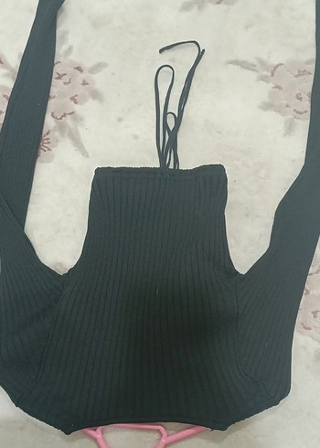 Siyah Mini Crop Üst badi - Görsel 5