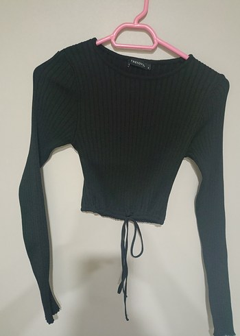 Siyah Mini Crop Üst badi - Görsel 11