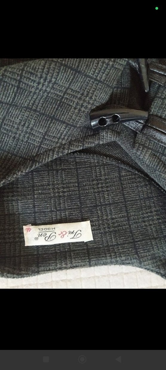 Gri Kareli Midi Kadın Kaban - Görsel 5