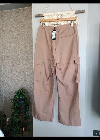 Bej Kadın Normal Boy Kumaş Pantolon - Görsel 3