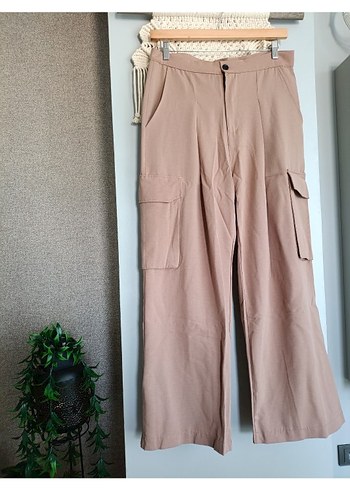 Bej Kadın Normal Boy Kumaş Pantolon - Görsel 2