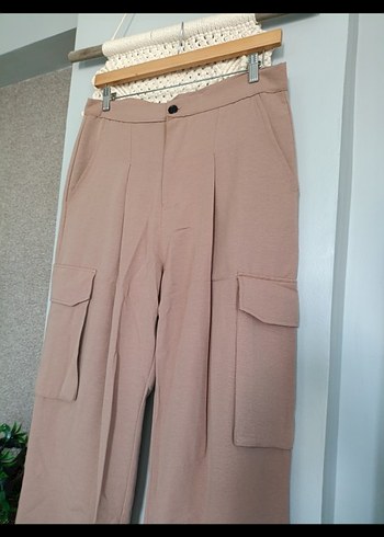 Bej Kadın Normal Boy Kumaş Pantolon - Görsel 10