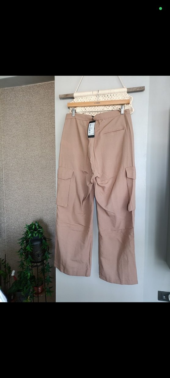 Bej Kadın Normal Boy Kumaş Pantolon - Görsel 3