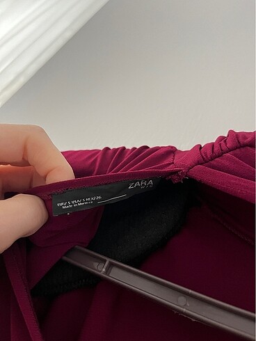 s Beden bordo Renk Zara Bluz