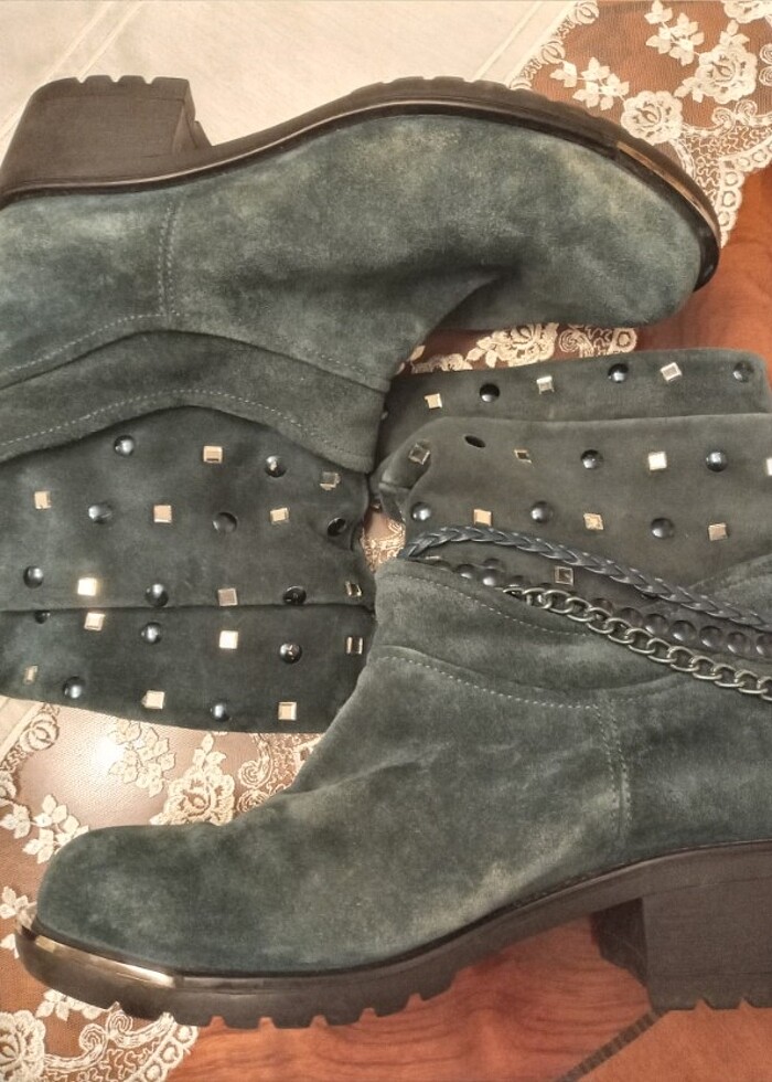 Bayan süet deri bot - Görsel 5