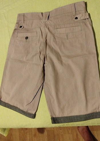 Bej Kemerli Pamuklu Erkek Şort - Görsel 5