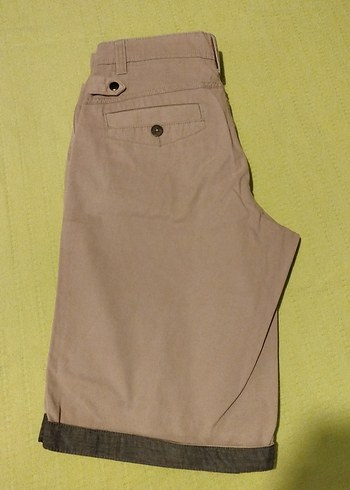 Bej Kemerli Pamuklu Erkek Şort - Görsel 8