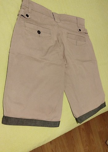 Bej Kemerli Pamuklu Erkek Şort - Görsel 6