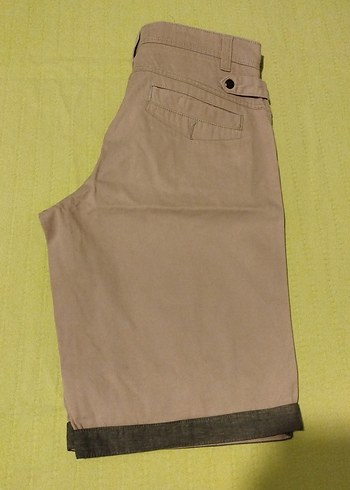 Bej Kemerli Pamuklu Erkek Şort - Görsel 7