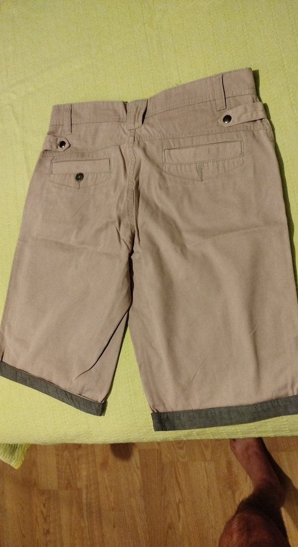 Bej Kemerli Pamuklu Erkek Şort - Görsel 5