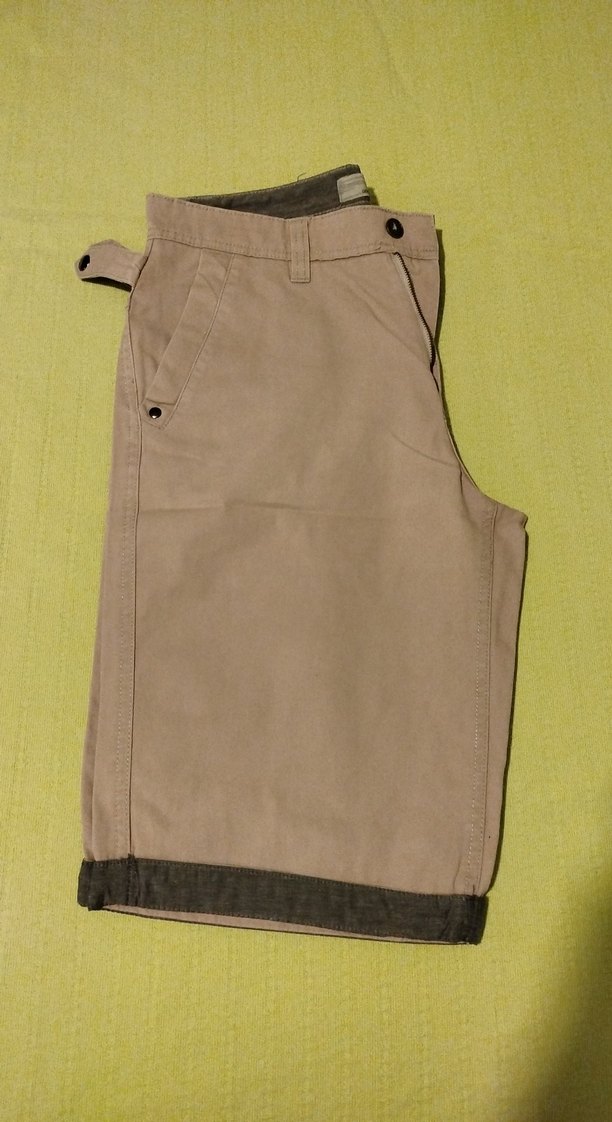 Bej Kemerli Pamuklu Erkek Şort - Görsel 2