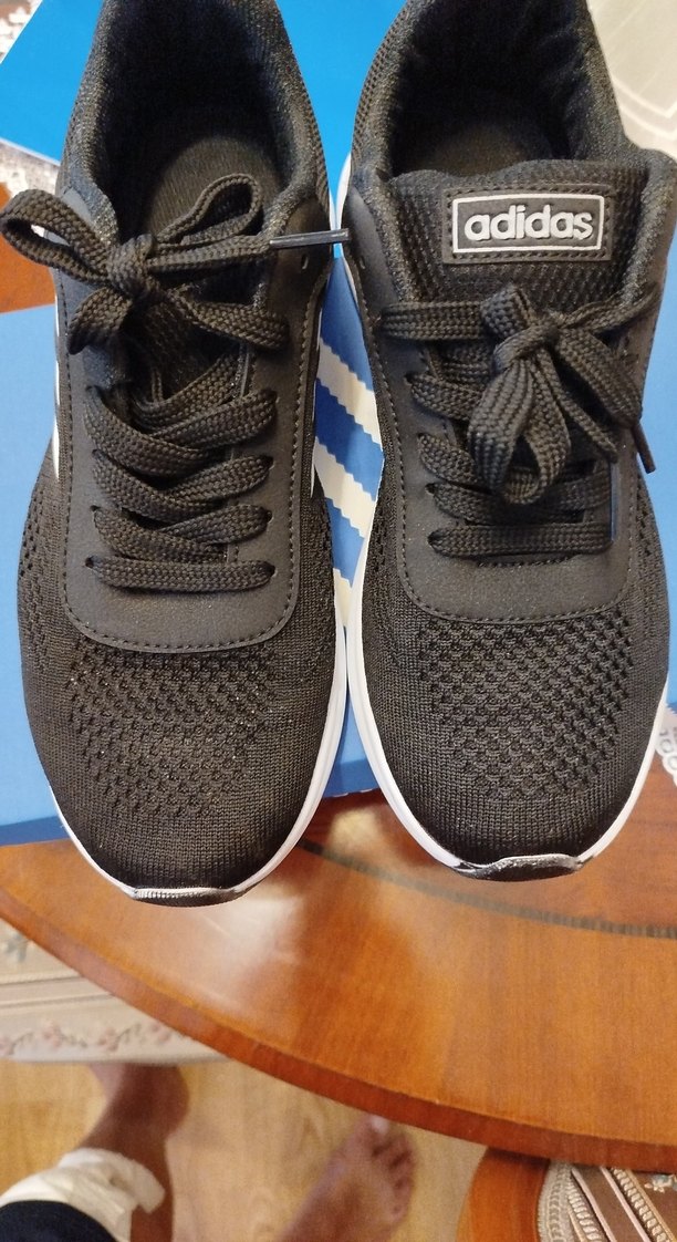 Siyah Adidas Elastik Bağcıklı Spor Ayakkabı - Görsel 4