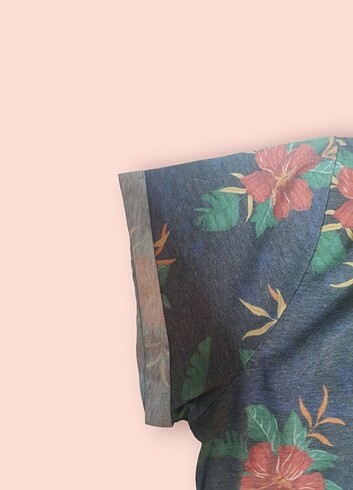 m Beden Vintage unisex çiçek desenli tişört T01