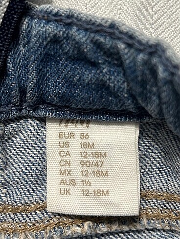 18-24 Ay Beden H&M Askılı Kot Pantolon