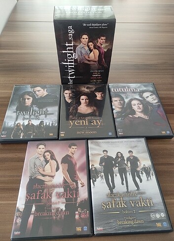 Alacakaranlık Twilight 5 dvd set+ 3 film hediye 