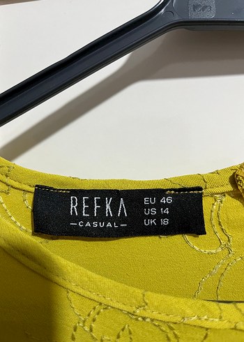 Refka Tesettür Giyim Sarı Uzun Kollu Fırfırlı Kadın Elbise