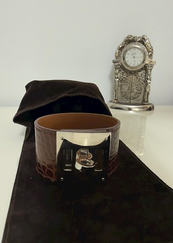 Hermes Alligator Kelly Dog Wrap Bracelet