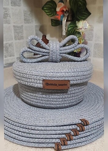 Tasarımcı Gri simli Supla set
