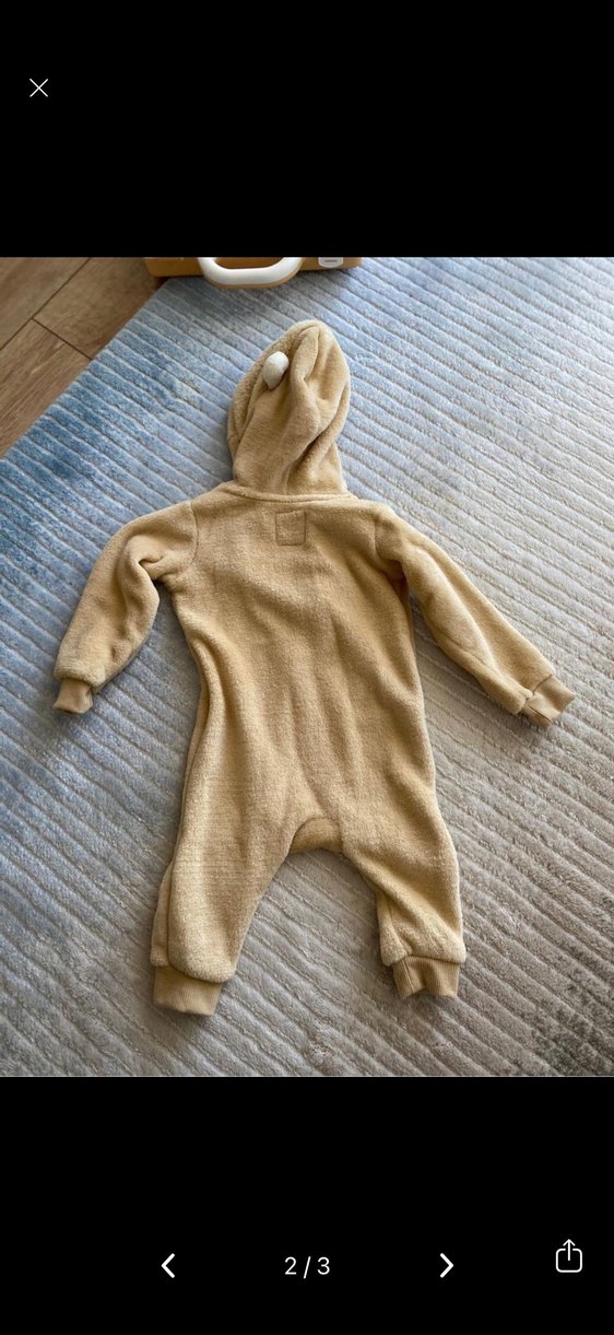 Kahverengi Kapüşonlu Bebek Tulumu - Görsel 2