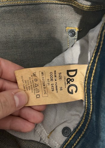33 Beden kahverengi Renk D&G Erkek Gri Denim Regular Fit Jean