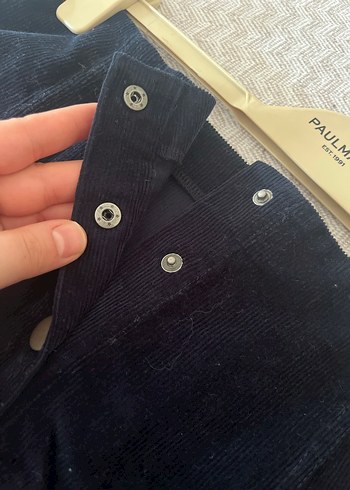 38 Beden lacivert Renk Kadife çıtçıtlı mini etek